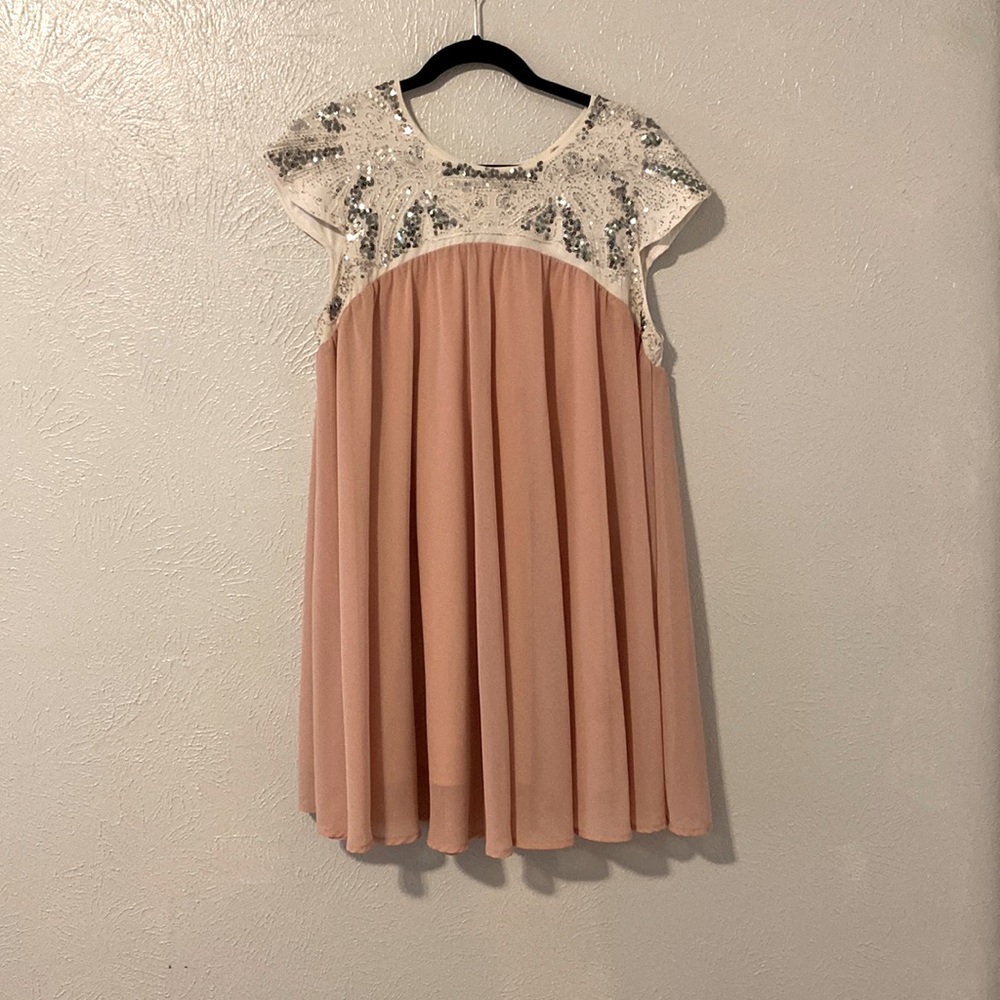 Sequin top baby doll dress